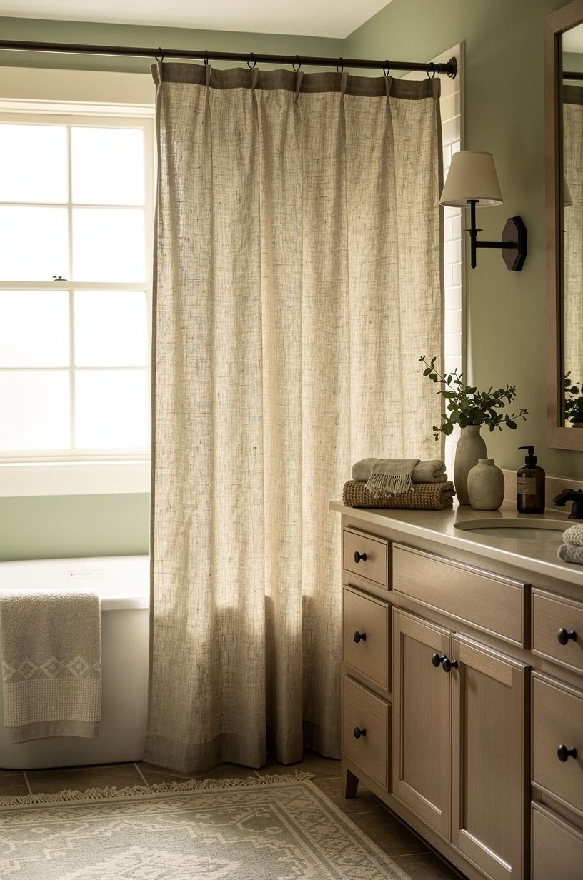 Float the shower curtain higher than the window
