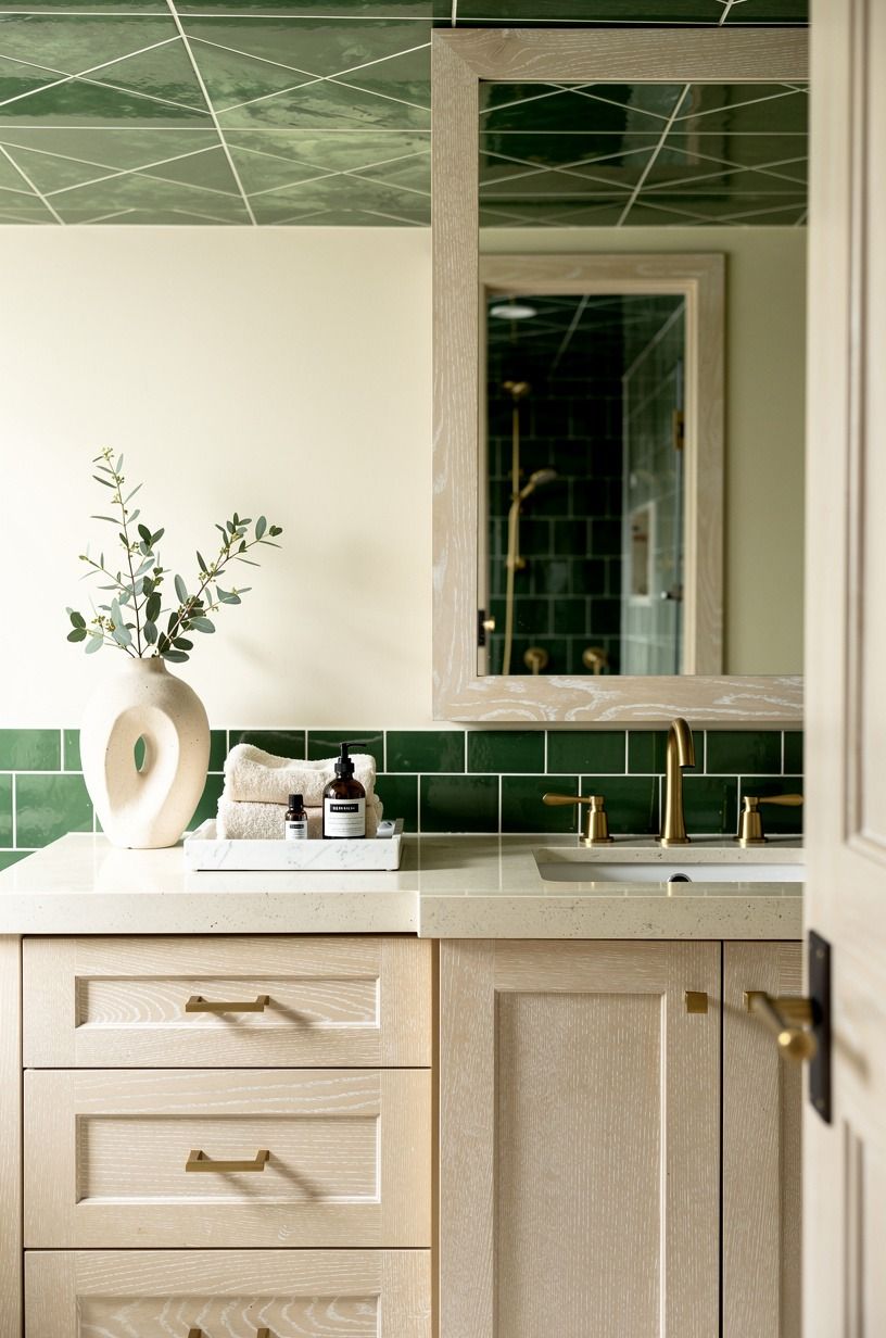Frame the ceiling with tile instead of more paint