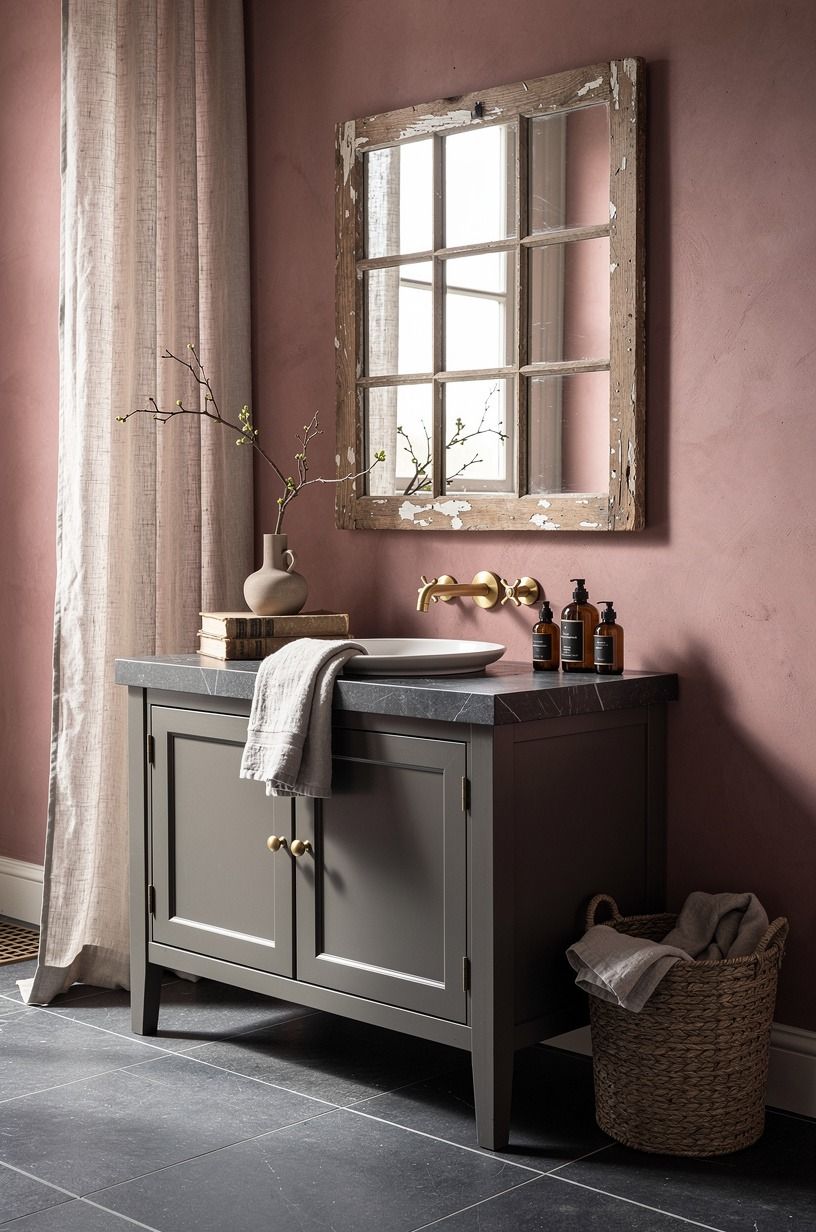 Frame the mirror like a weathered window