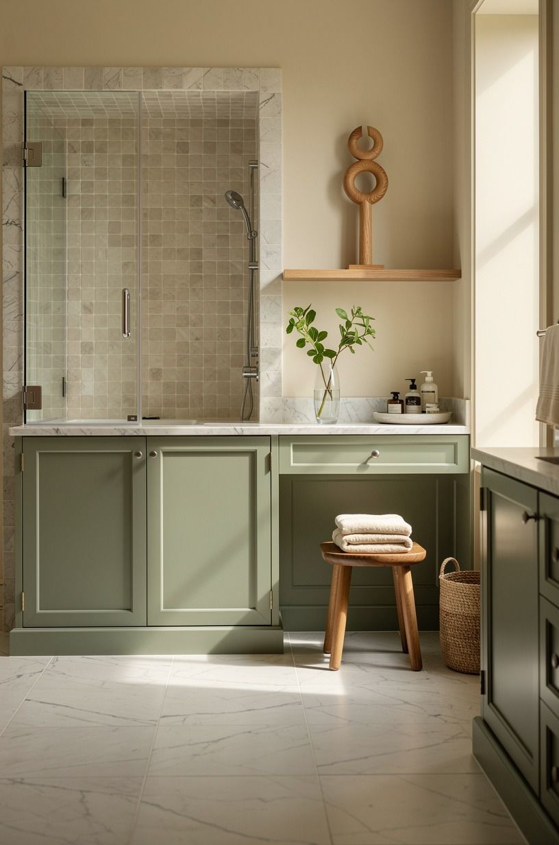 Frame the shower with neutral zellige, not more beige