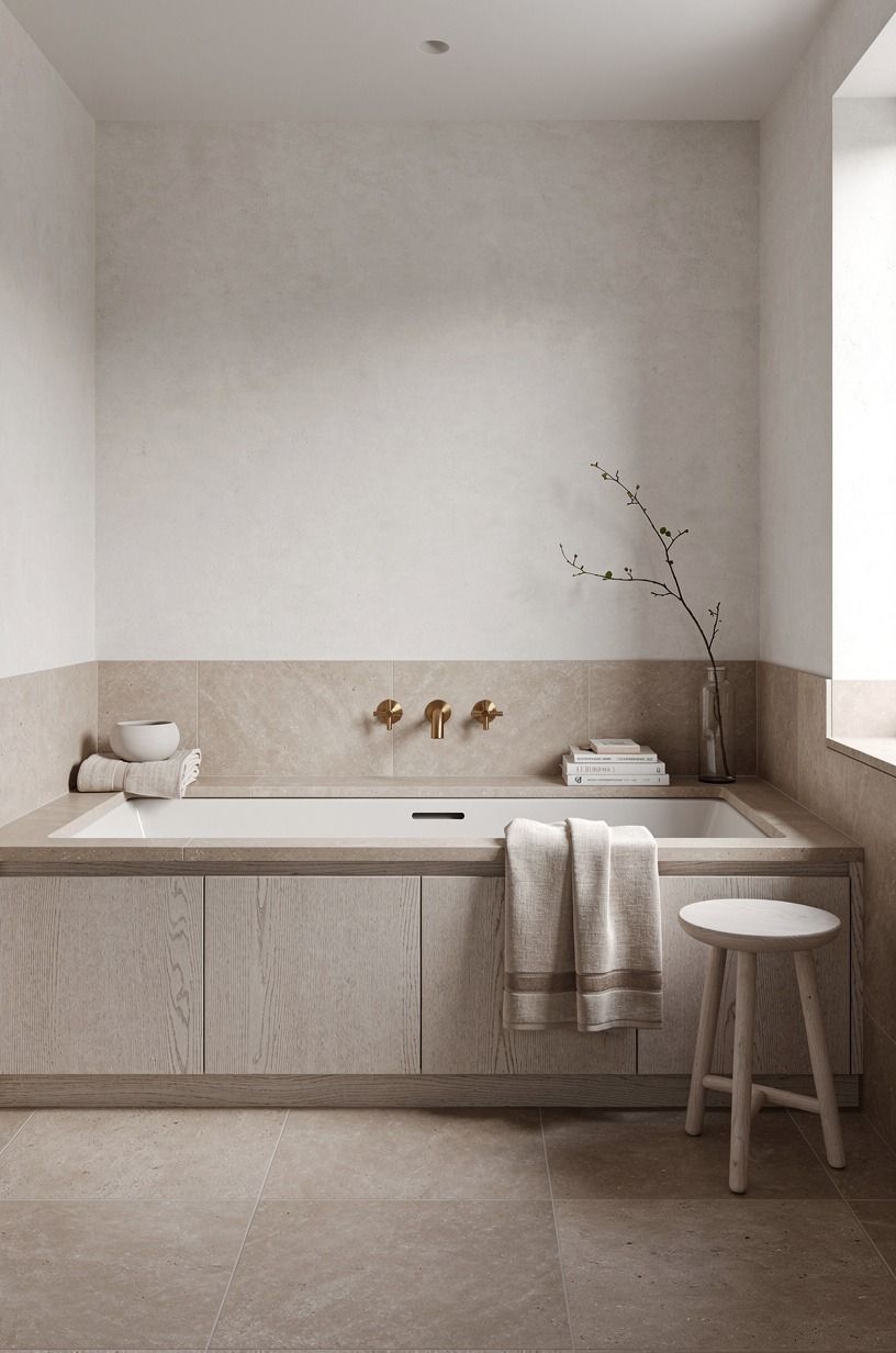 Frame the tub as the morning’s quietest corner