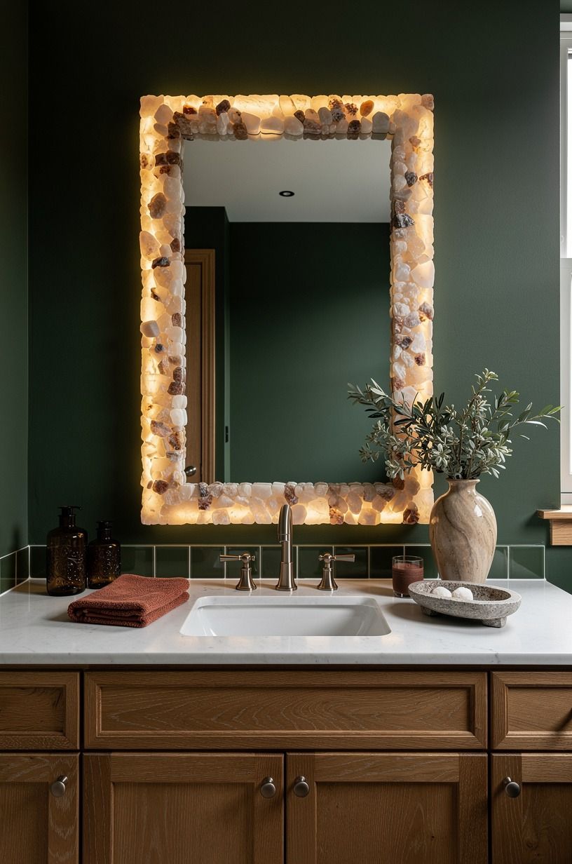 Frame Your Mirror With a Mineral Border