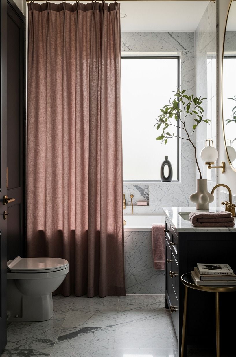 Hang a Full-Length Curtain Outside the Shower Zone
