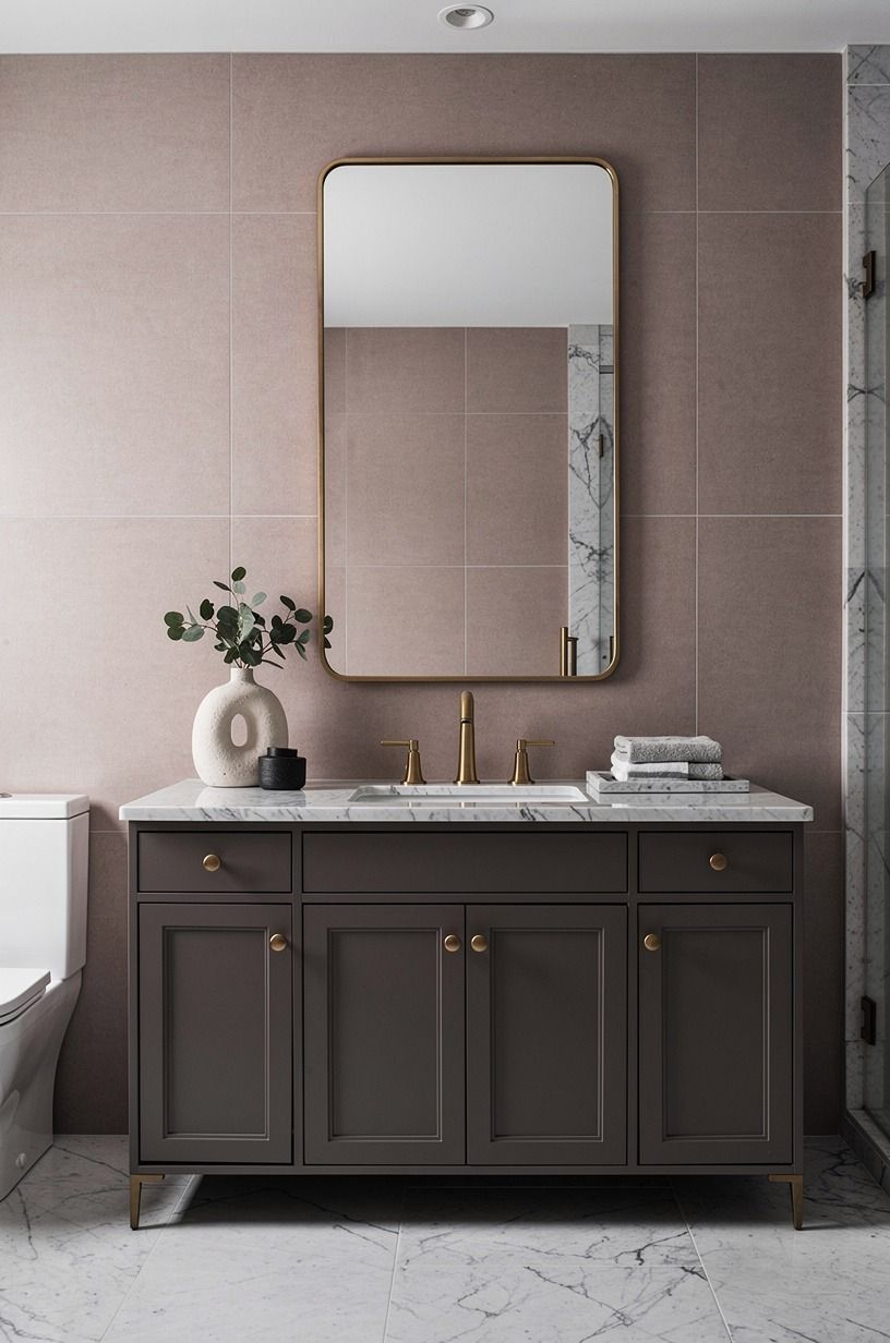 Hang a mirror that gives the tile breathing room