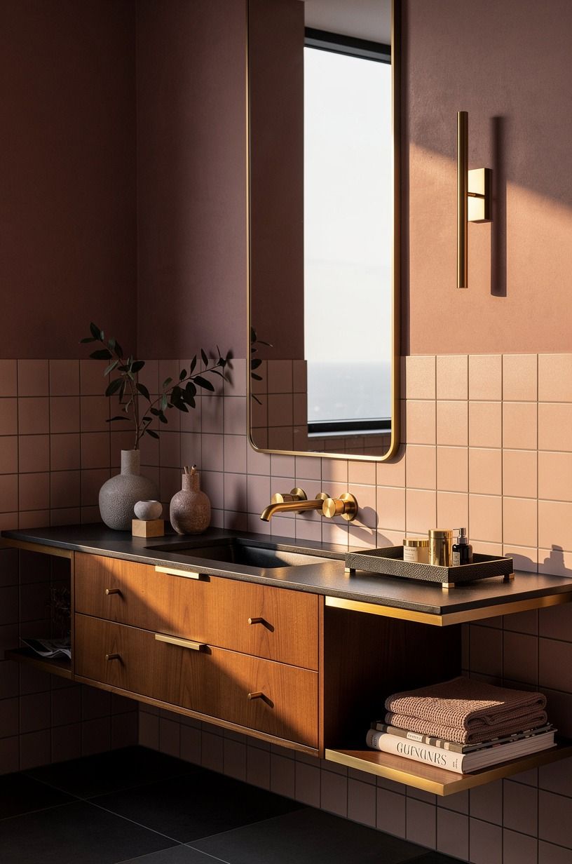 Hang a tall mirror through the movement