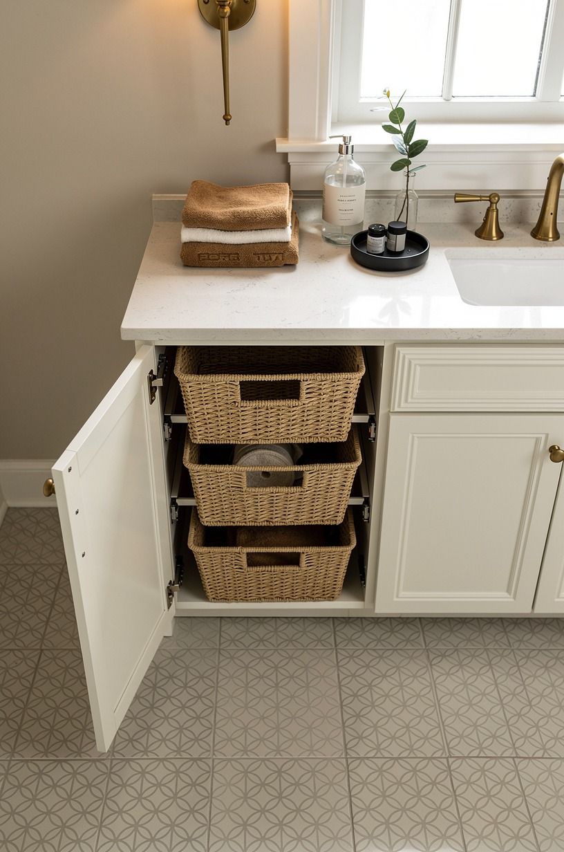 Hang baskets inside a cabinet door