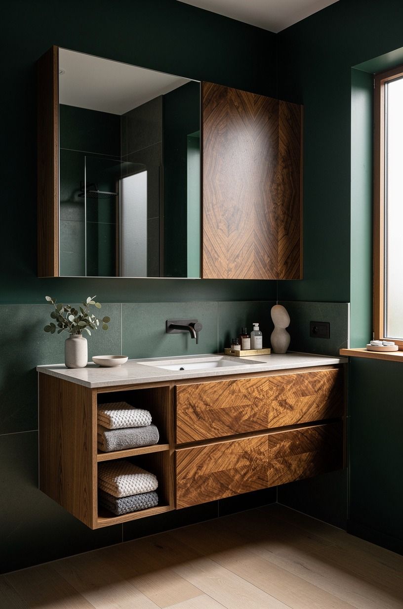 Hide medicine behind a recessed mirror