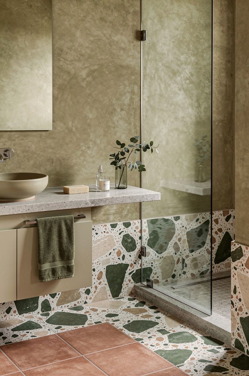 Layer a Limewash-Adjacent Base (for earthy bathroom depth)
