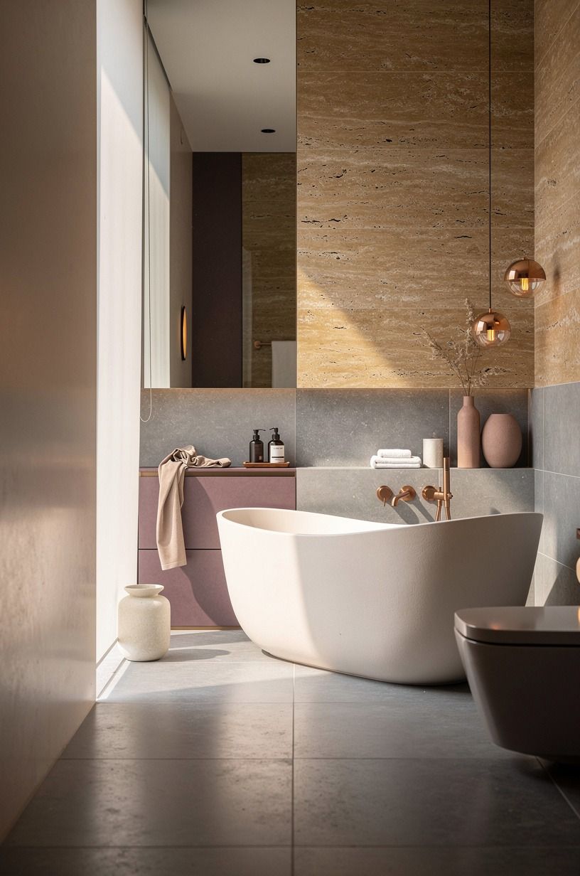 Layer warm white over cool tile