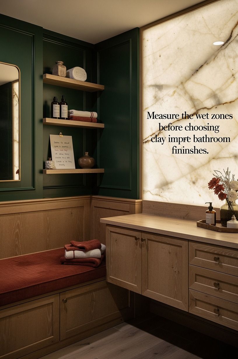 Measure the wet zones before choosing clay imports bathroom finishes