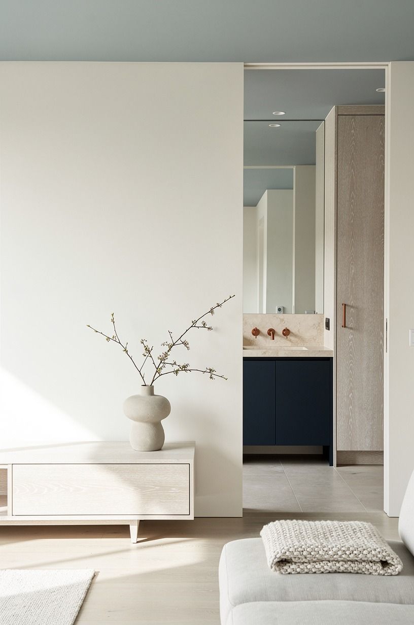 Paint the ceiling a dusty blue-gray