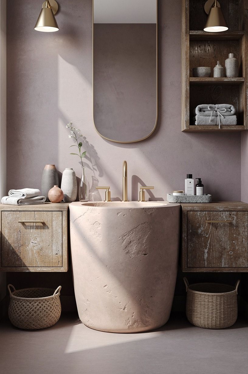 Paint the vanity like an earthen object