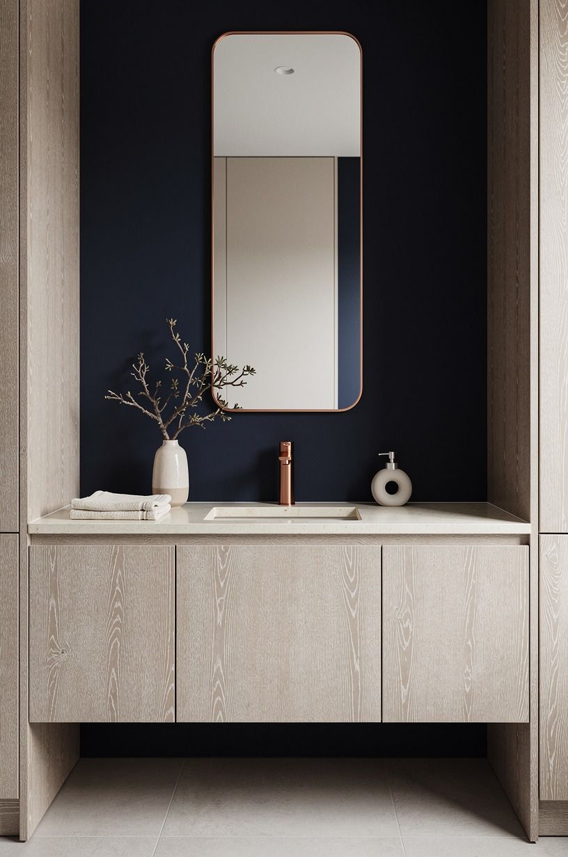 Paint the vanity wall with the Quiet-Color Rule
