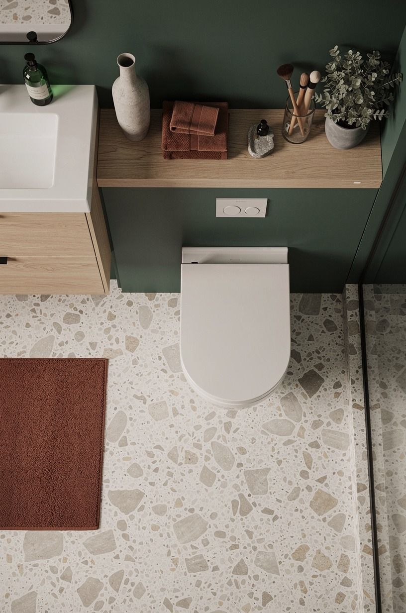 Protect the 21-inch breathing zone around the toilet