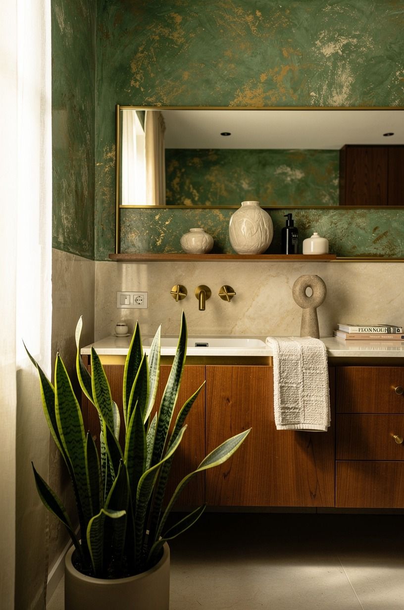 Start with a Snake Plant for Low-Light Bathrooms