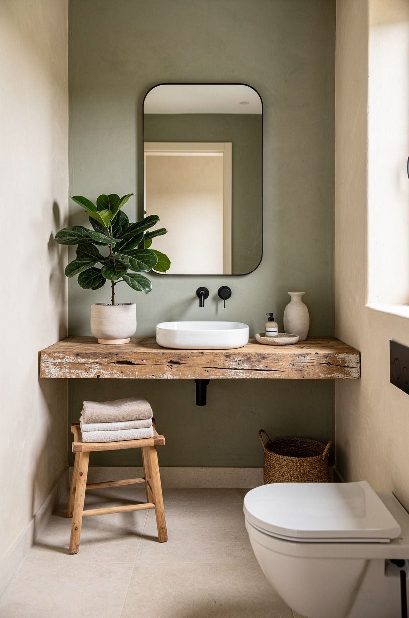 Start with one plant that can handle your powder room