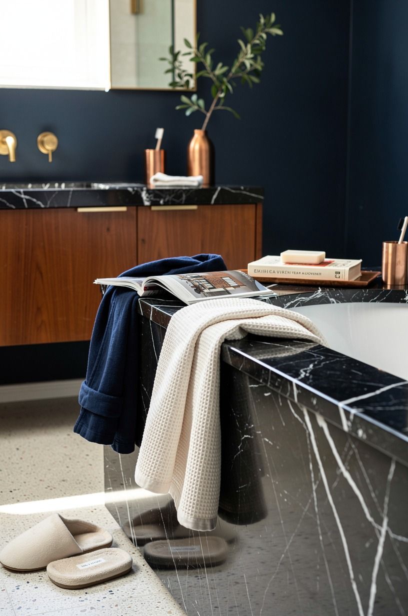 Style the bath edge like a place you’ll use