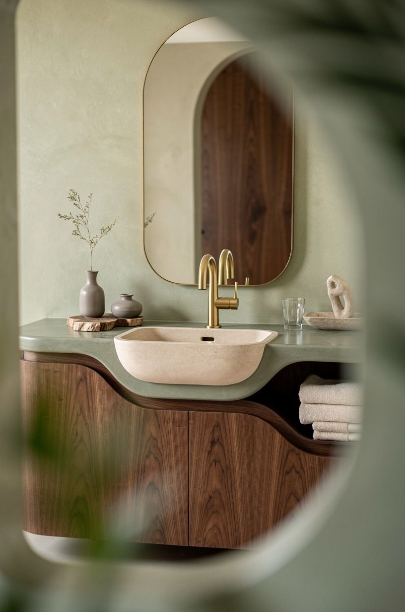 Swap chrome for brushed brass at the sink