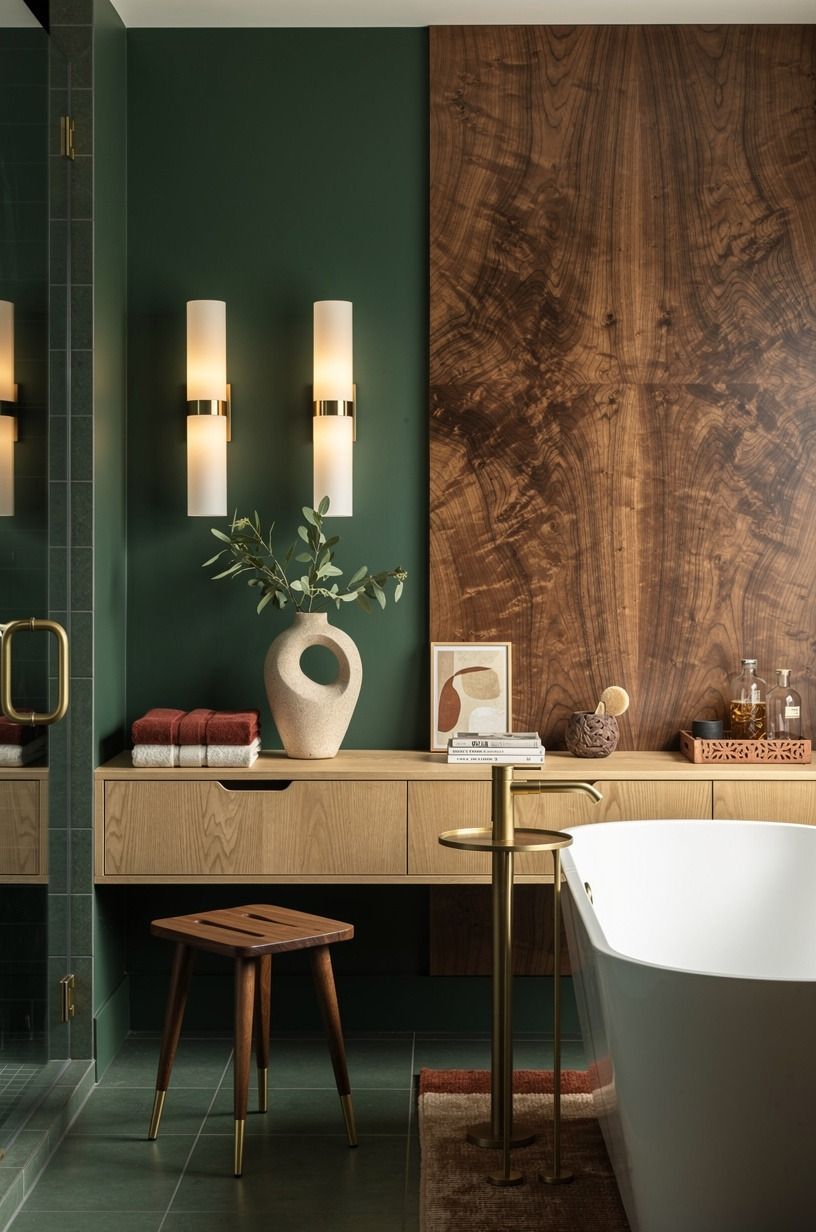 Swap chrome for brushed brass (warmth over shine)