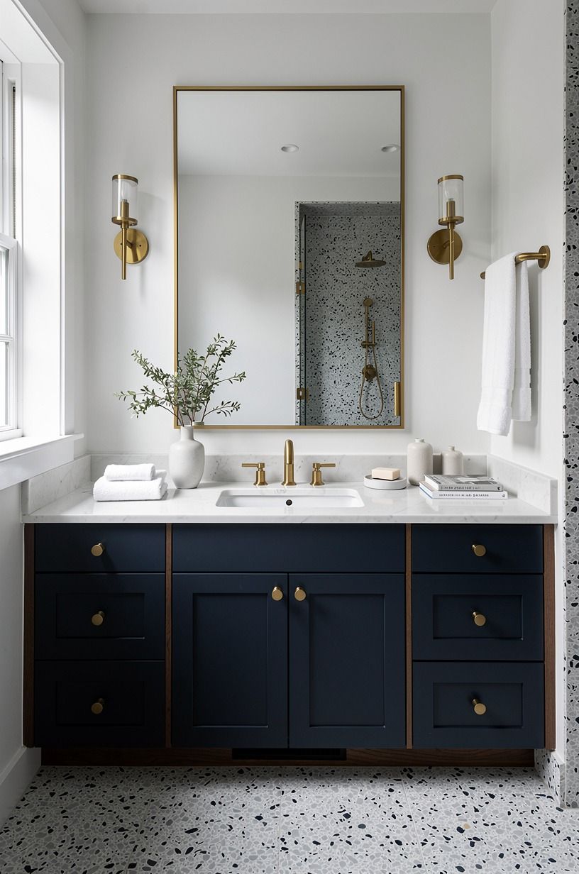 Swap chrome for brushed brass with some restraint