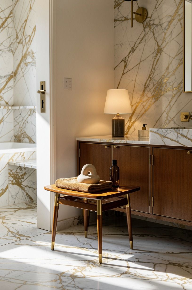 Try a low-slung stool instead of another cabinet