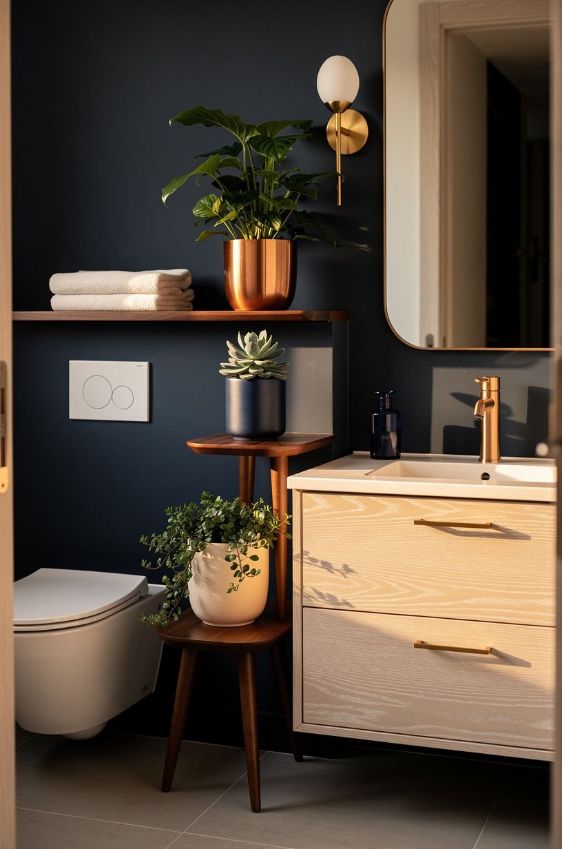 Try the Three-Height Plant Stack (for a small bath)