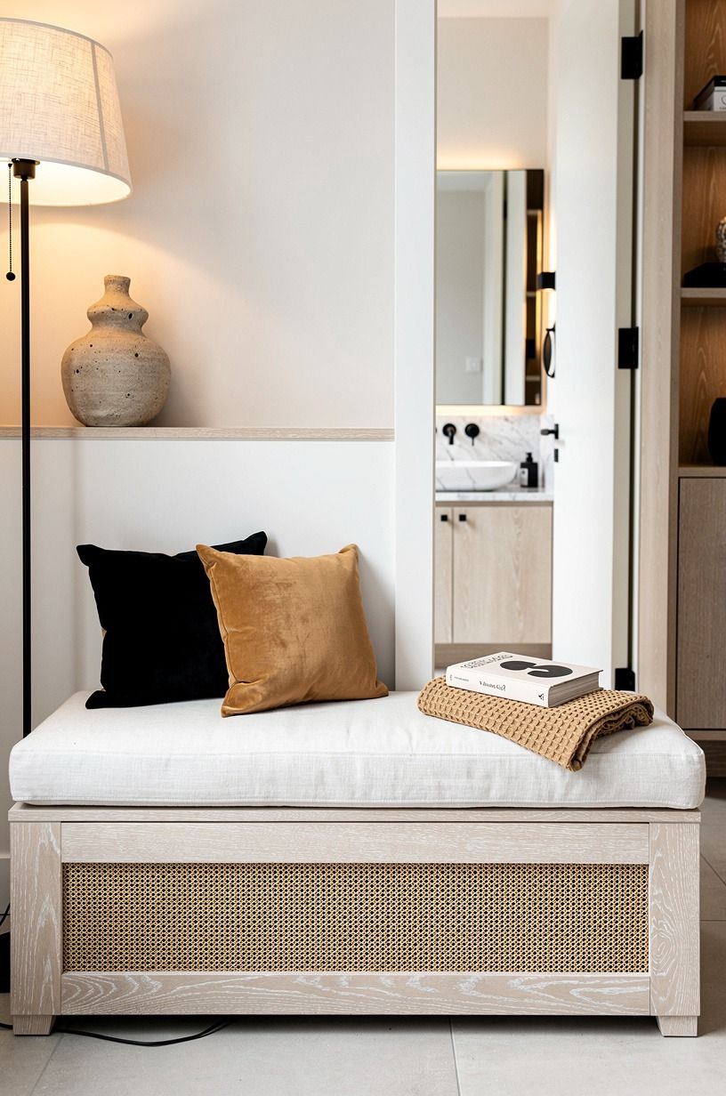 Turn a radiator cover into a linen bench