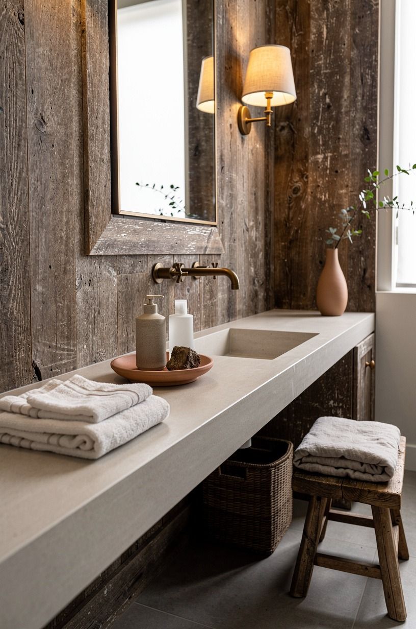 Use the Bath-Ledge Pause instead of countertop clutter