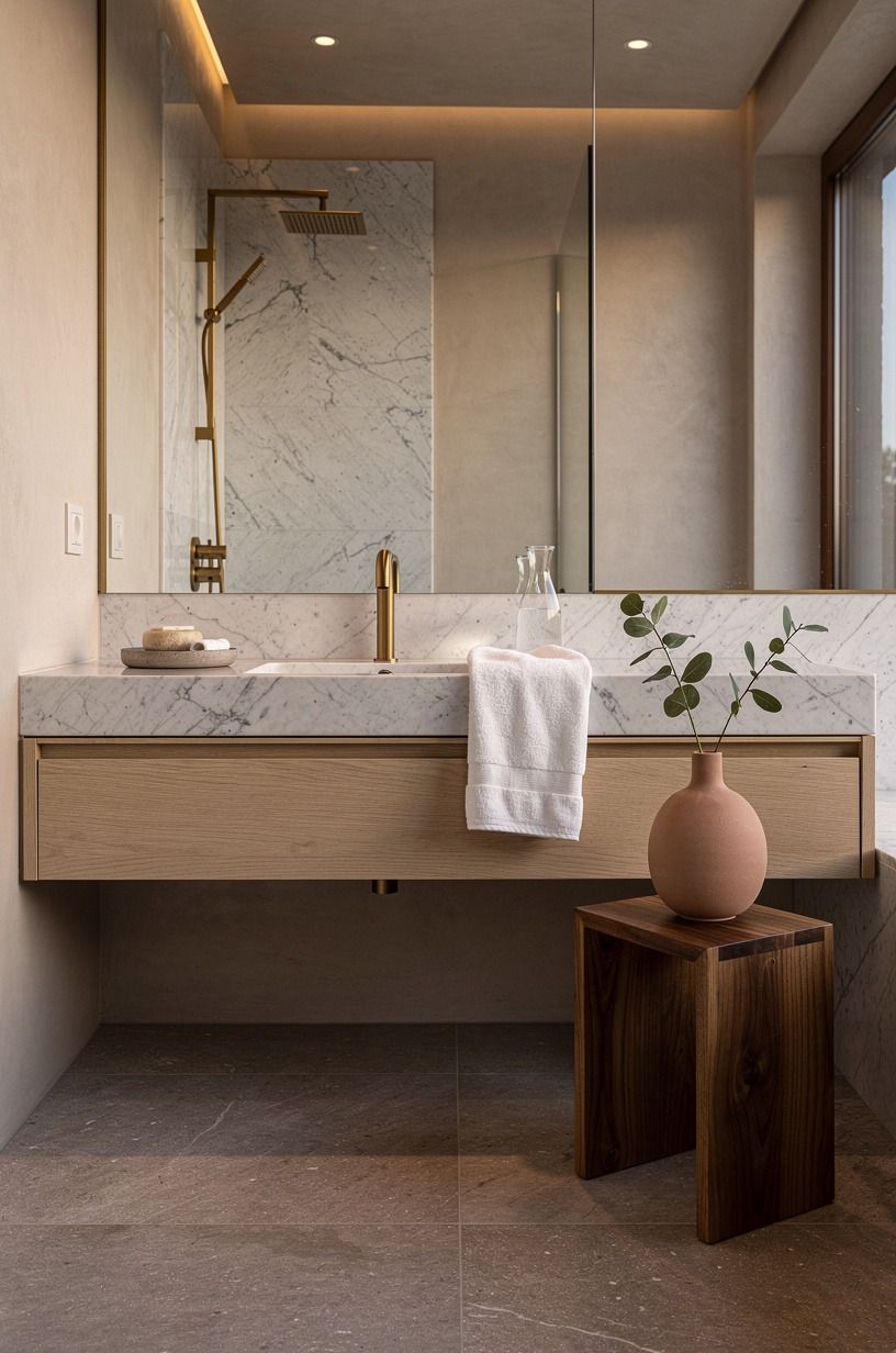 Use the Two-Wood Rule for an Organic Bathroom