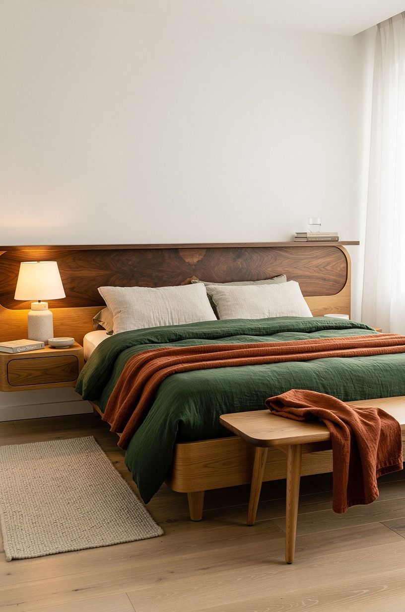 The part of my bedroom I notice now, forest green palette