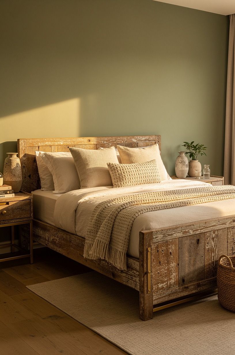 Here’s what it looked like before, sage green palette