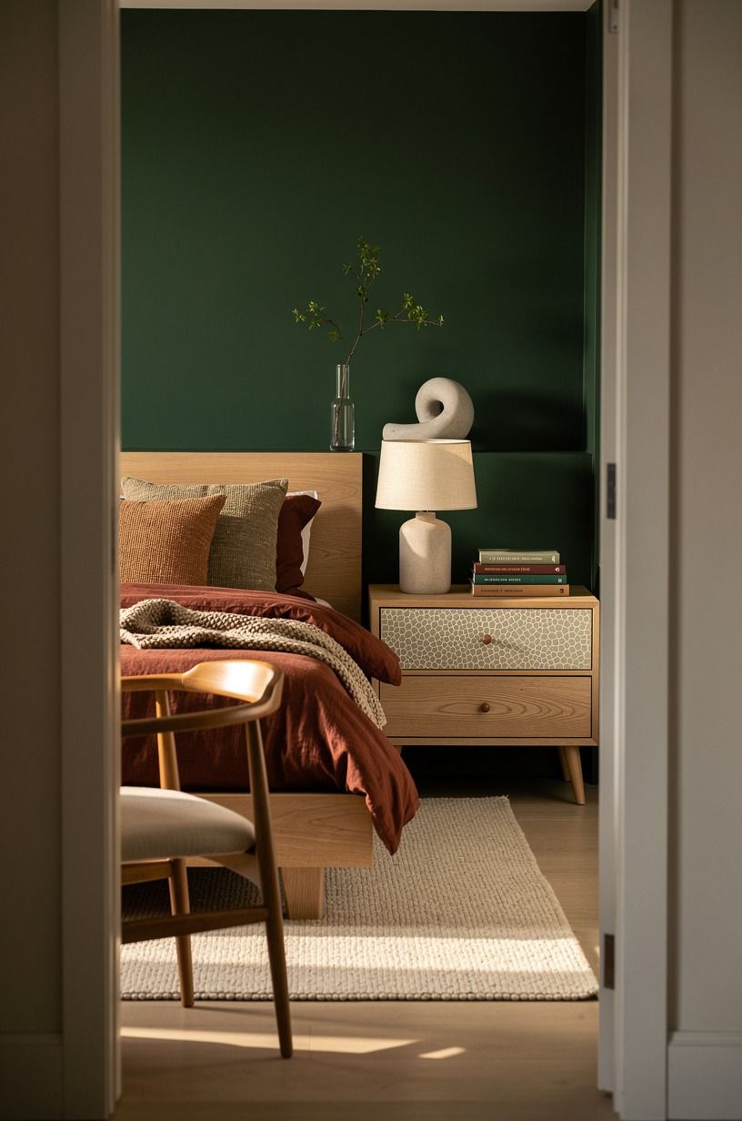 I brought in texture, then stopped, forest green palette