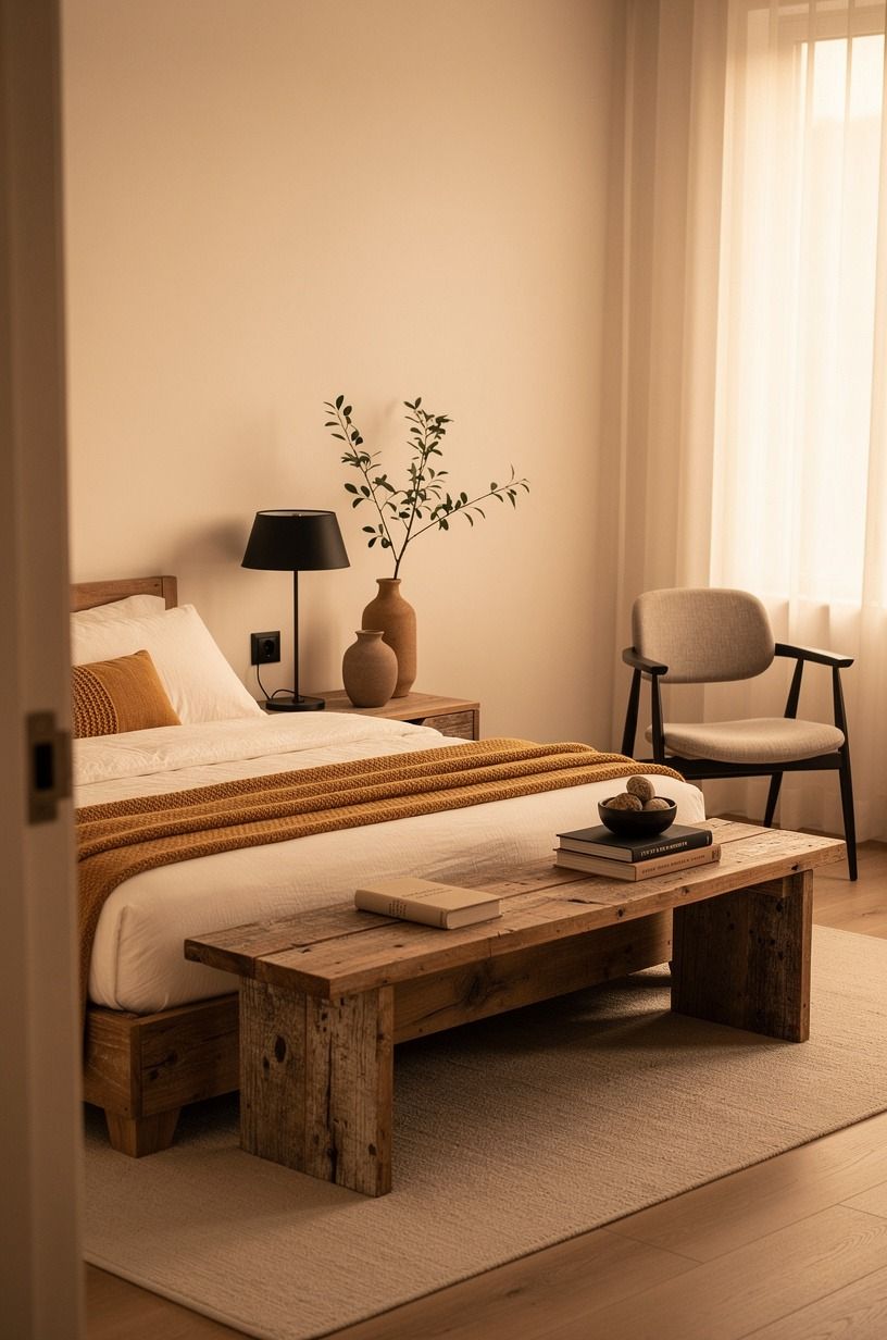 I built the room around one thrifted anchor, warm white palette
