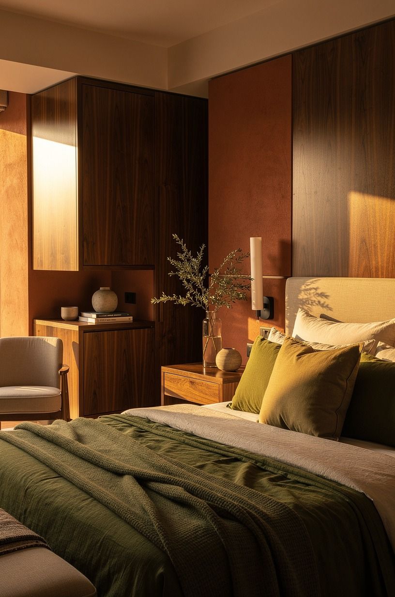 I changed the pillow before I changed the look, terracotta palette