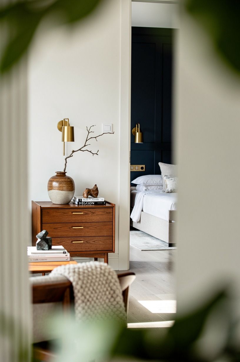 I changed the room’s air and light, not just its materials, midnight blue palette