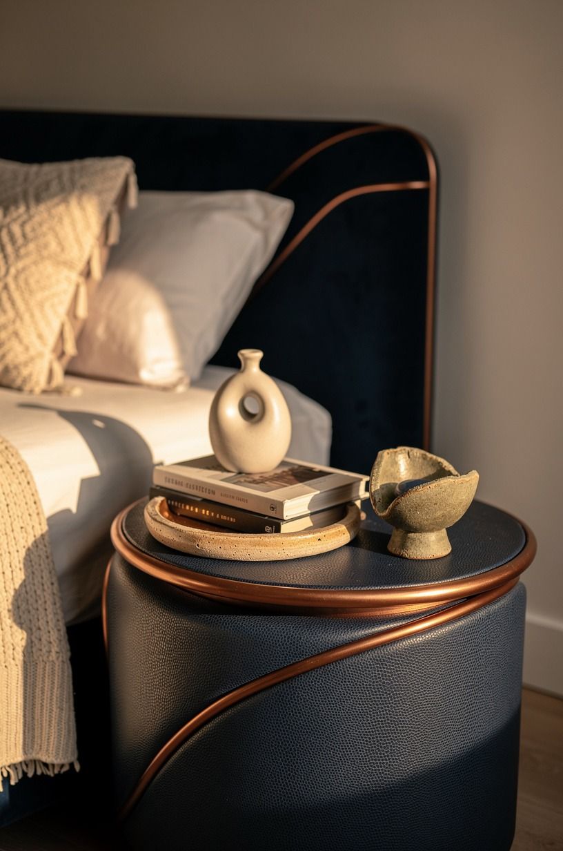 I changed the room’s mood with what I already had, midnight blue palette