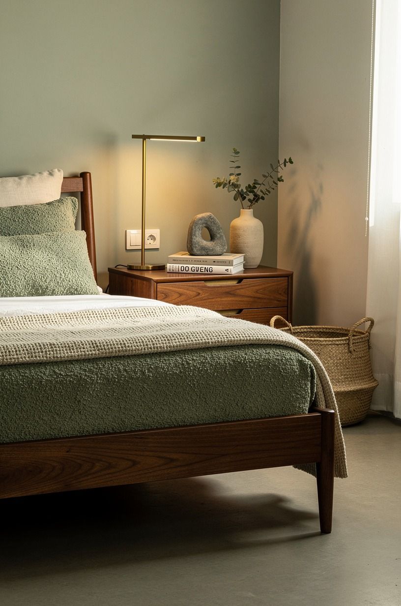 I Chose a Wood Frame With Some Presence, sage green palette