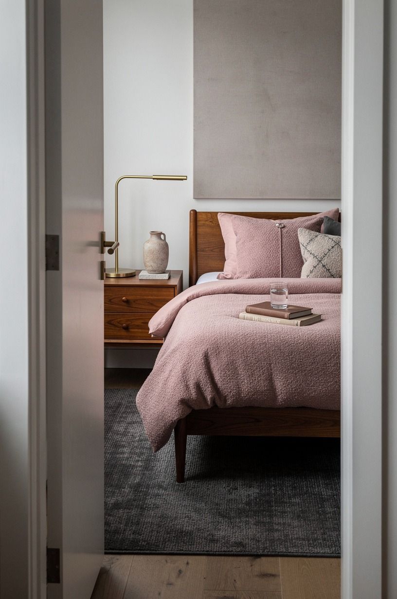 I chose one comforter and stopped negotiating with the weather, dusty rose palette