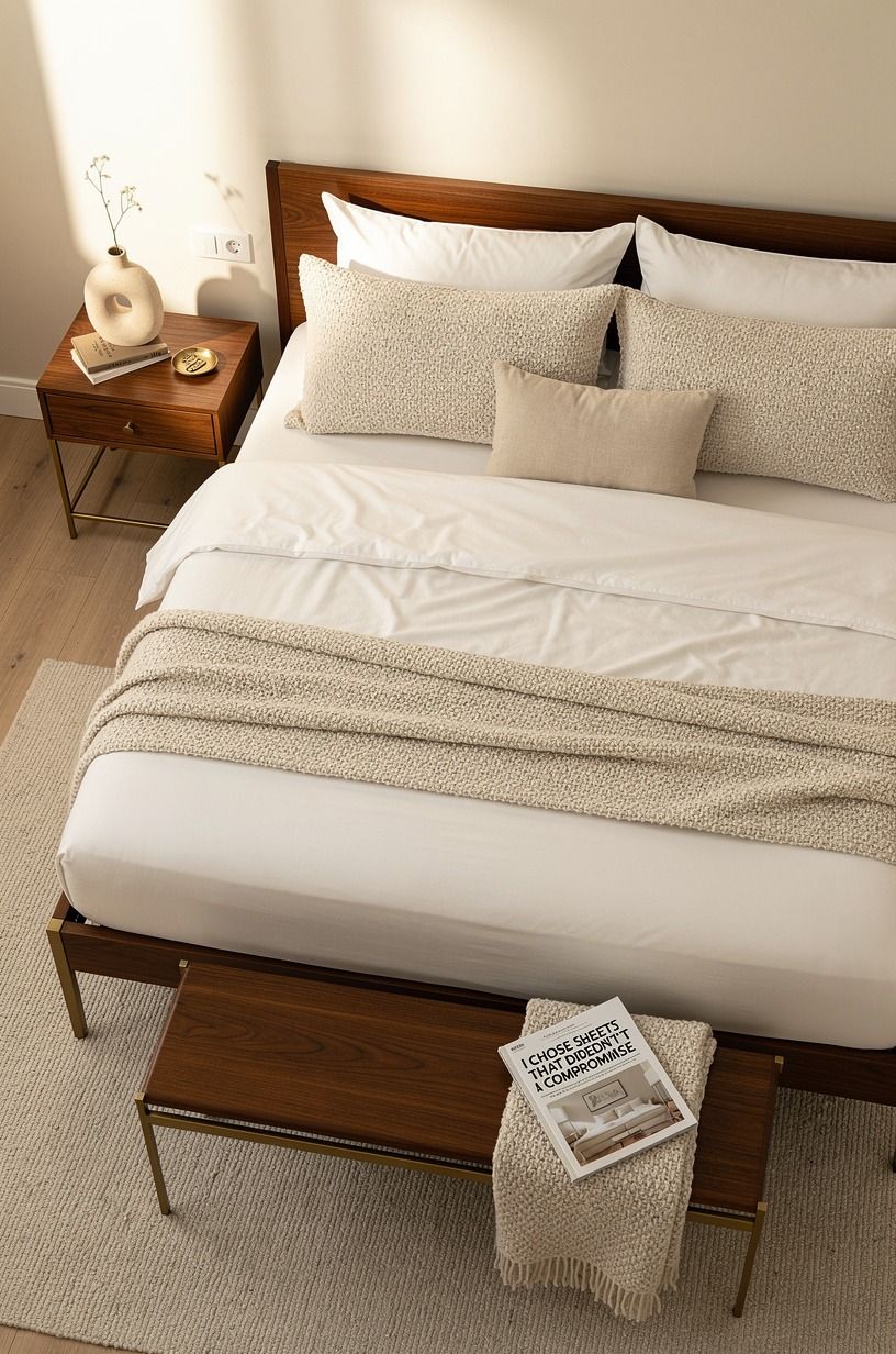 I Chose Sheets That Didn’t Feel Like a Compromise, warm white palette