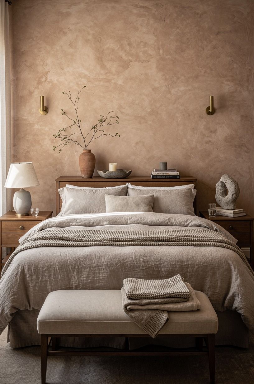 I chose the bed before I bought anything decorative, clay palette