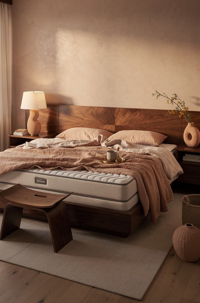 I chose Zenhaven because the surface mattered more than the headboard, clay palette