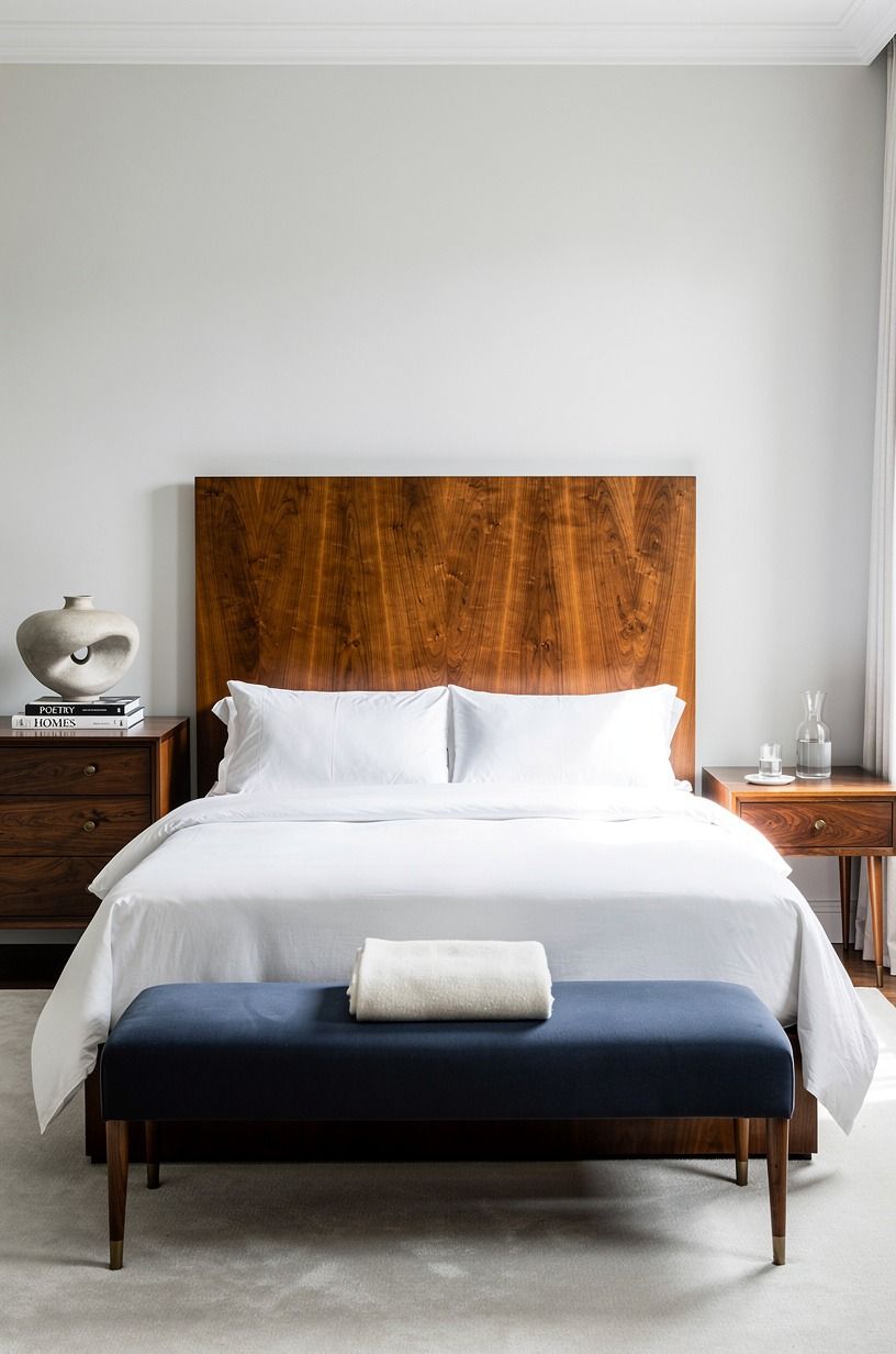 I Cleared the Bed Before I Added Anything, navy palette