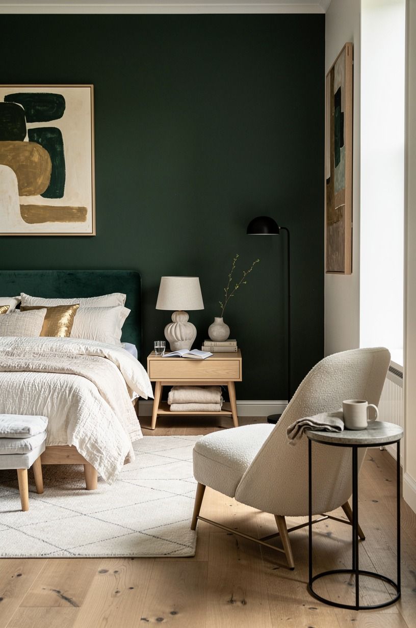 I edited the room until it felt like them, emerald palette