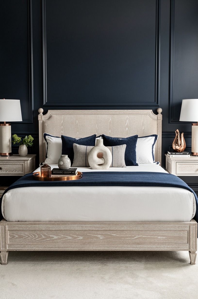 I gave the bed a cleaner first layer, midnight blue palette
