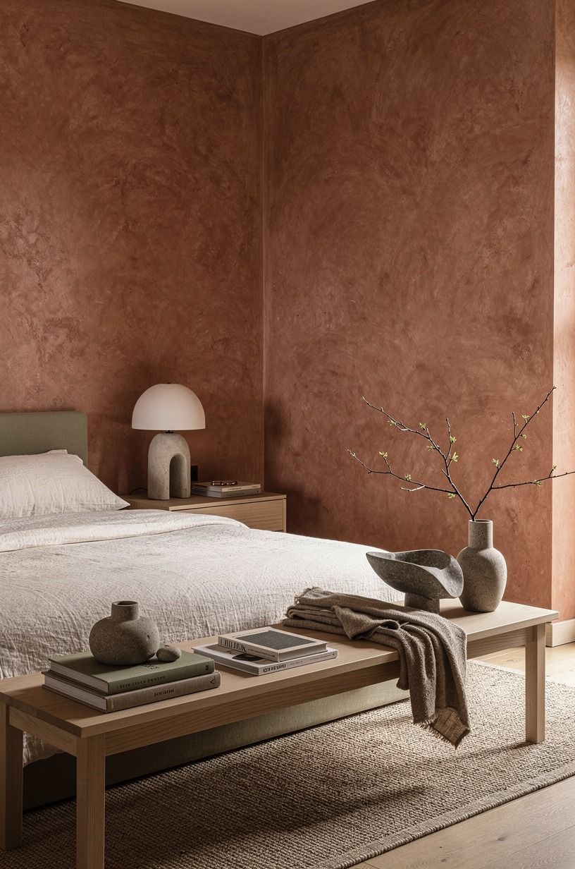 I grounded the room with one useful layer, terracotta palette