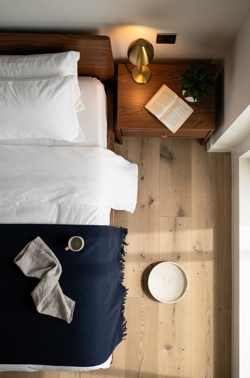 I let paint and wood do the quiet work, navy palette