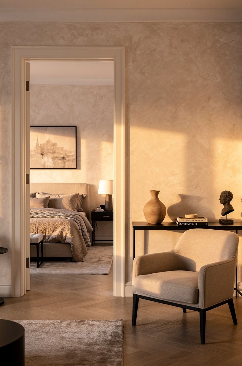 I Let the Room Feel Like a Room, Not a Project, warm white palette