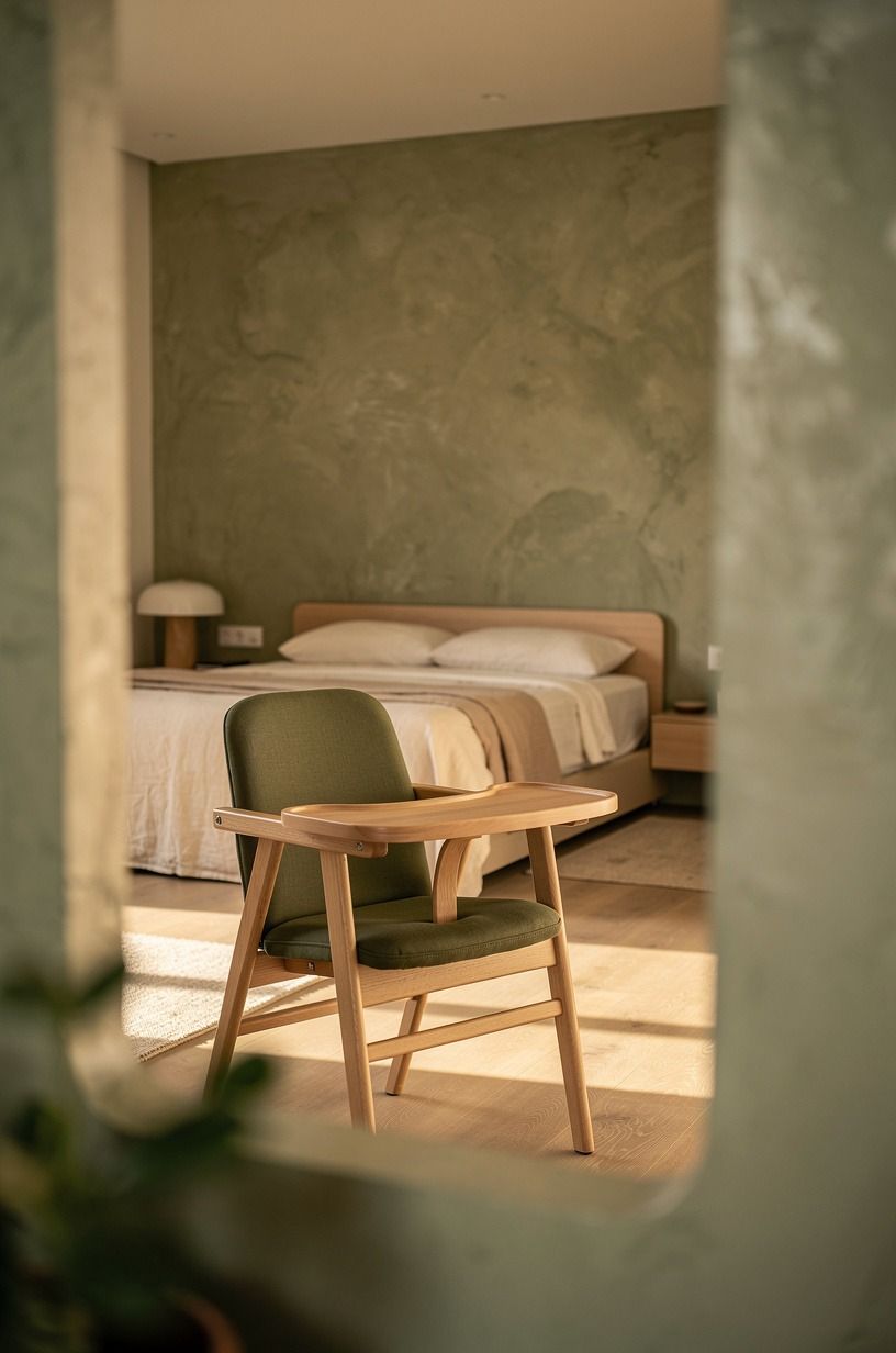 I made the feeding chair earn its space, sage green palette
