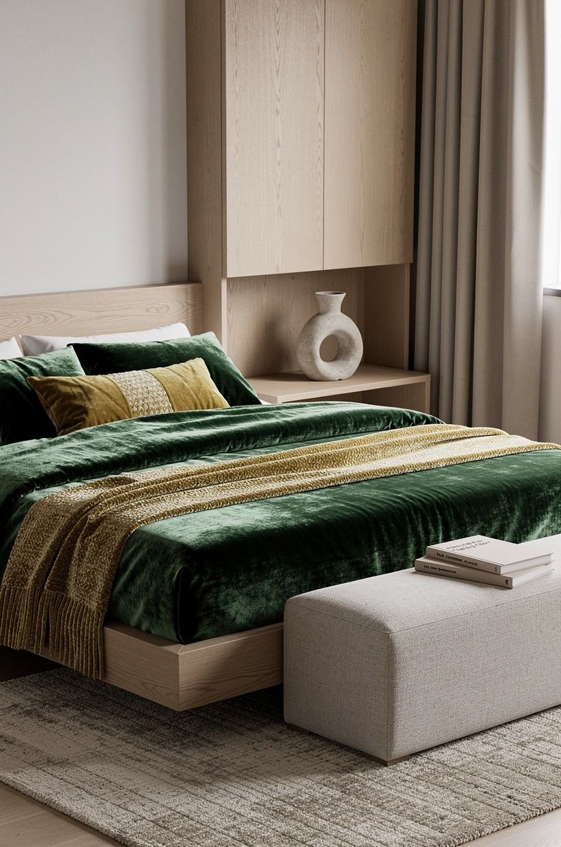 I made the mattress the first real swap, emerald palette