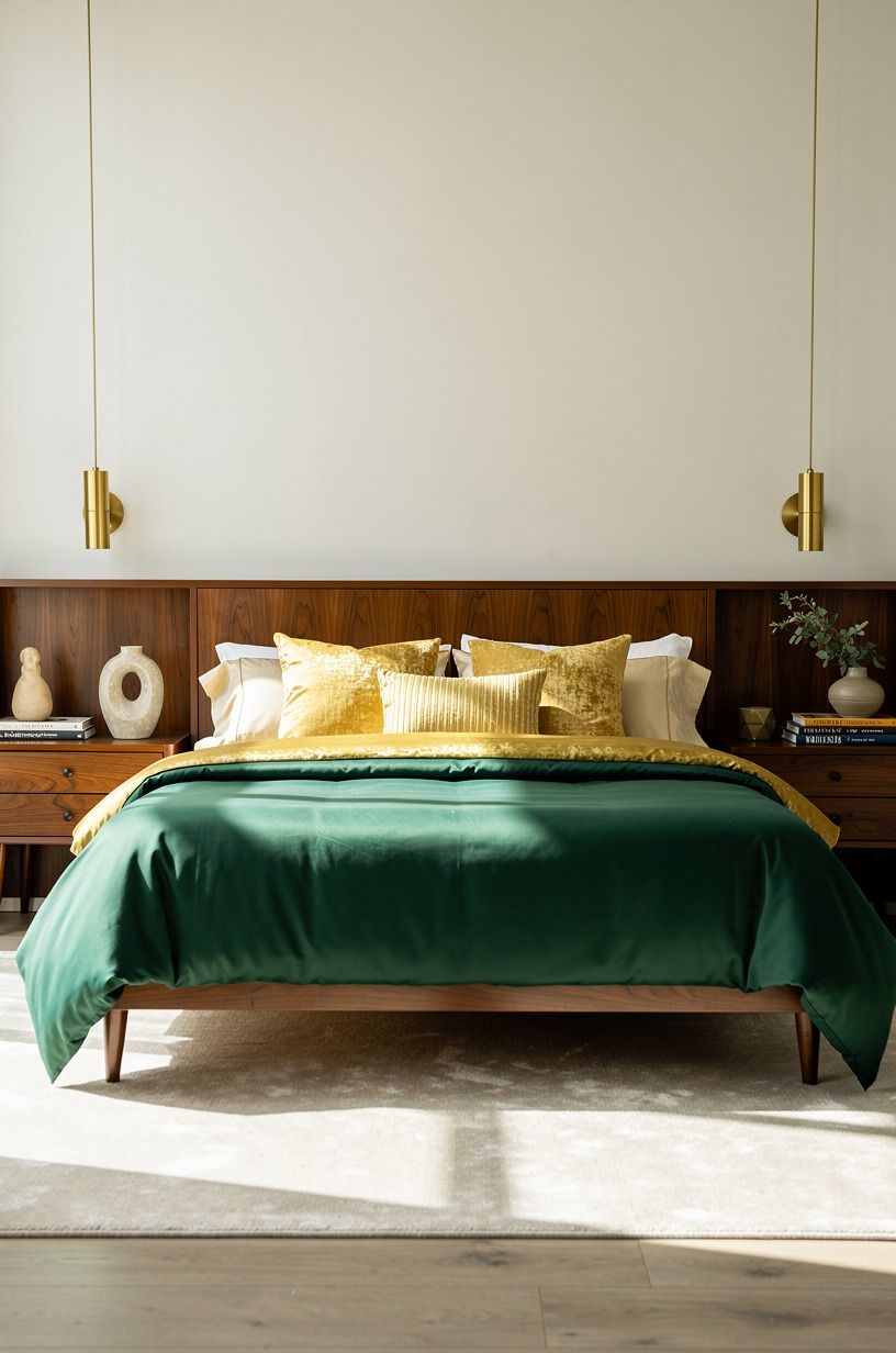 I Replaced the Puffy Comforter I Never Liked, emerald palette